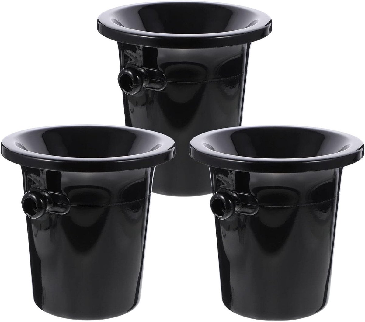 SnelShoppen - 3-delige Wijnproeverij Burp Boxen Set - Wijnproeverij Afvalbakken - Spuittassen voor Wijn - Zwarte Plastic IJs-emmers voor Wijn en Drank
