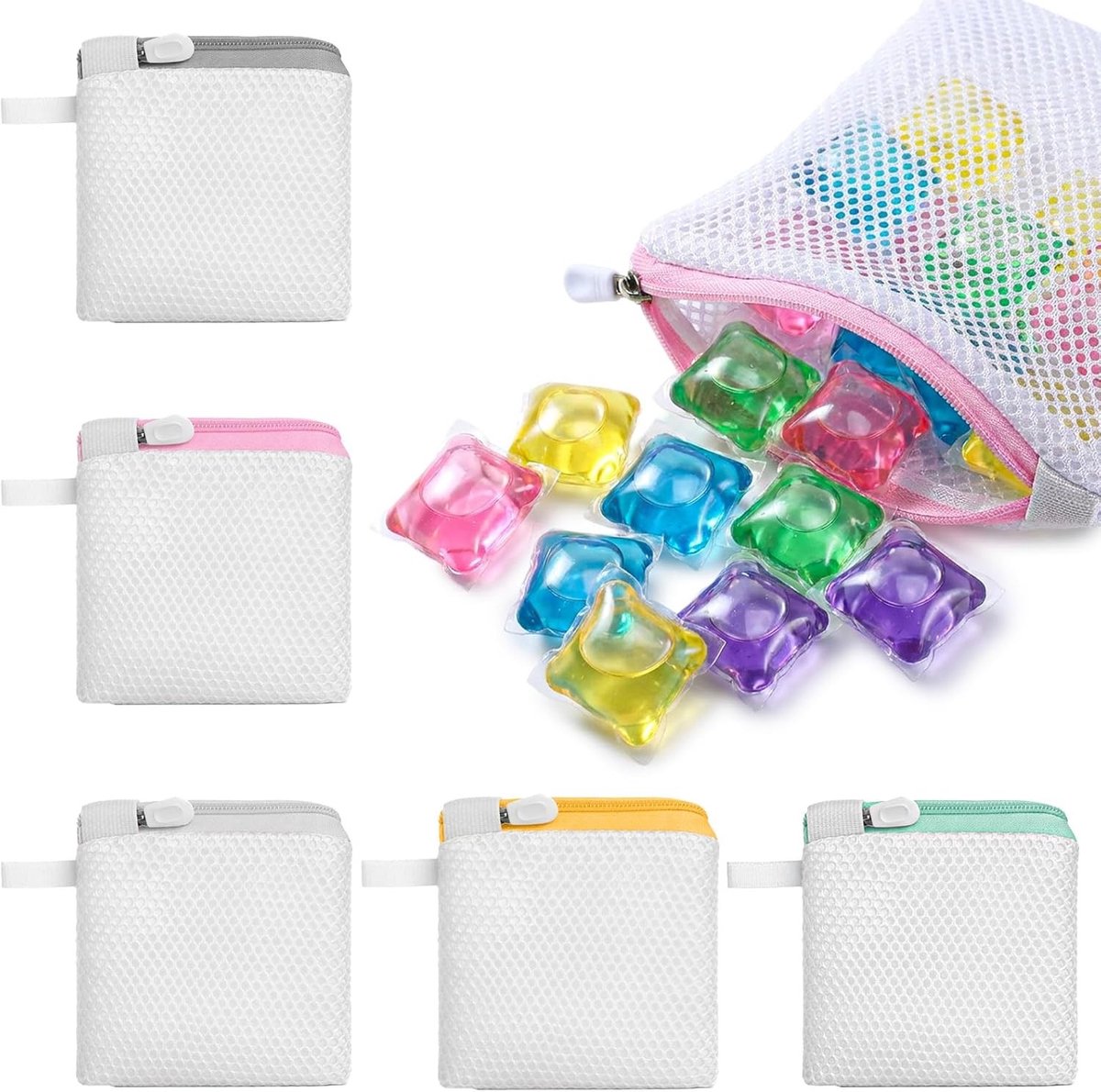 Mini Wasnet - Transparant - 14 x 12 cm - Hoogwaardig Polyester Mesh - Voor Waskralen en Geurparels