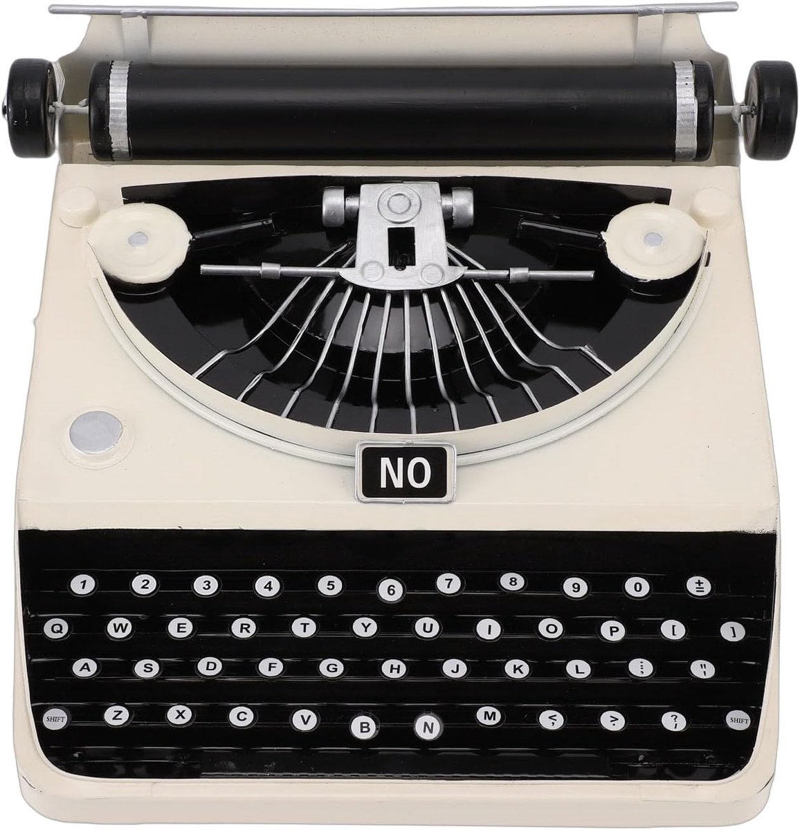 SnelShoppen - Retro Typewriter Model - IJzeren Vintage Typemachine Model - Antieke Typemachine Beeldje - Bureau Decoratie voor Thuis, Kantoor, Studio,