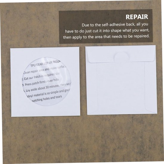 Reparatielabels - Plakstrips Banden - Watersport Reparatie - Zelfklevend Waterdicht - 7 x 7 cm - Transparant — afbeelding 4