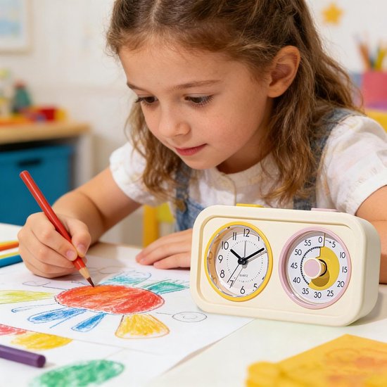 Kindertimer Visueel - Visuele Timer Kinderen - Tijdmanagement Kinderen - Geluidloos Met Nachtlicht - 6 x 12 x 6 cm — afbeelding 3