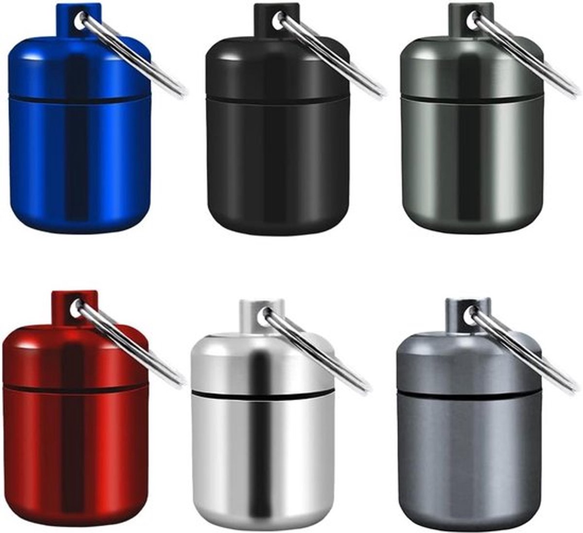Draagbare Mini Medicijn Doosjes Waterdicht Aluminium Pillenhouder Sleutelhanger Reis Pocket Pillen Case voor Buitenactiviteiten in 6 Kleuren