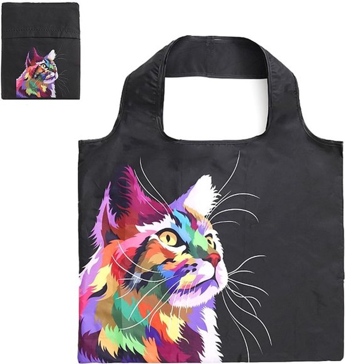 Grote Vouwbare Dierenprint, 50 x 40 cm, Herbruikbaar, Scheurvast, Lichtgewicht, Ideaal voor Winkelen en Reizen