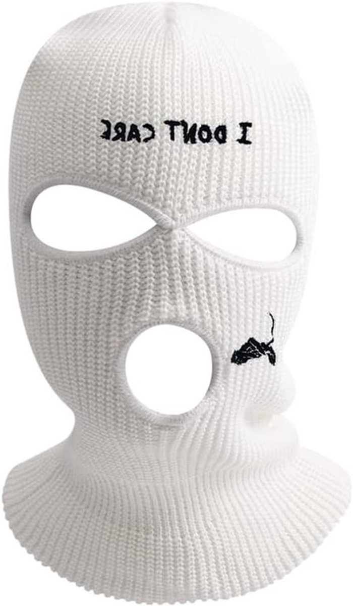 Gebreid ski masker met 3 openingen - Warme balaklava voor fietsen, skiën en hardlopen met borduring voor mannen en vrouwen