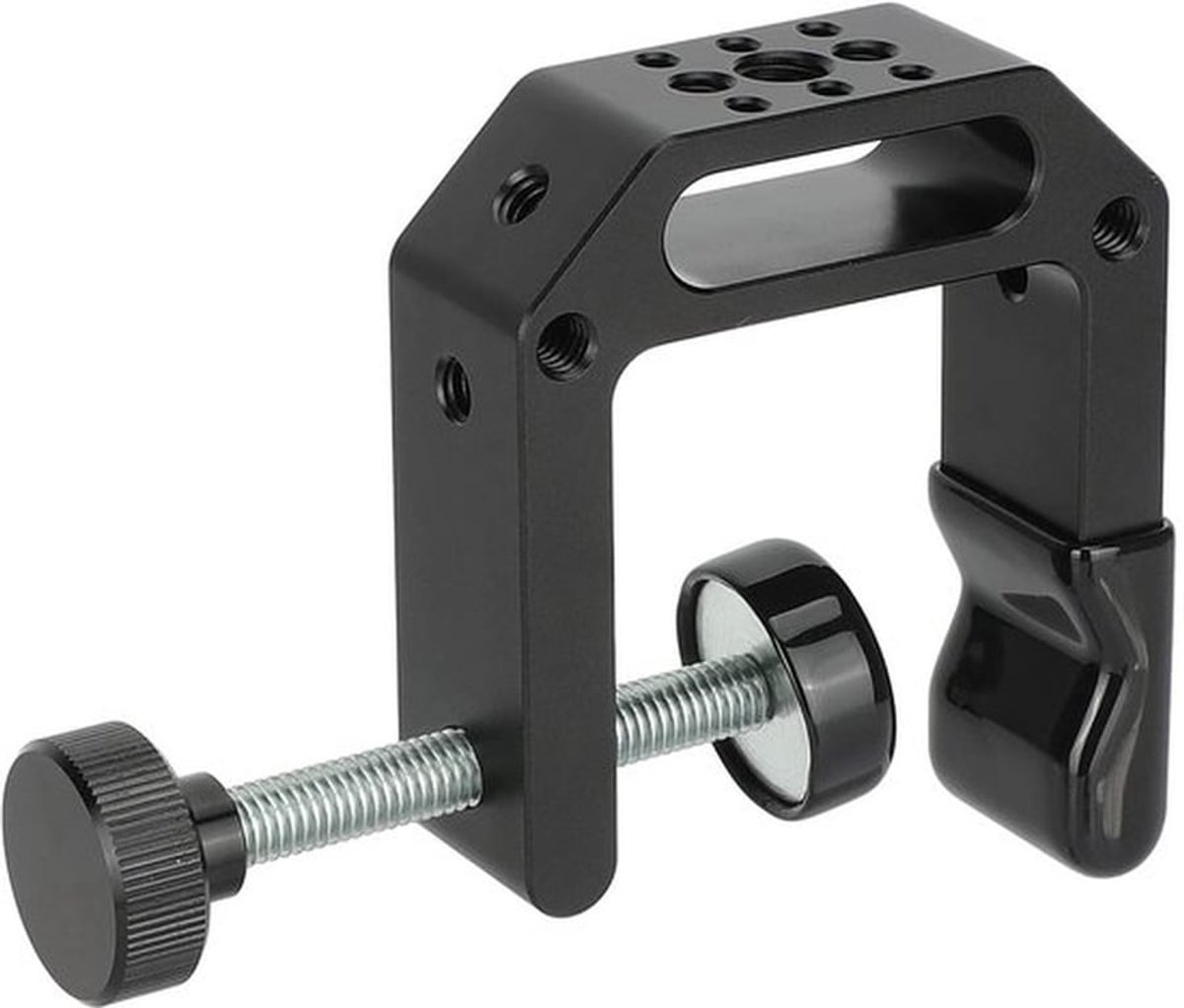 C-klem met lange nek - 1/4"-20/3/8"-16 schroefdraad - Aluminium legering - Opening tot 1,65 inch - Beschermende vinyl hoezen - Gewicht 177 g