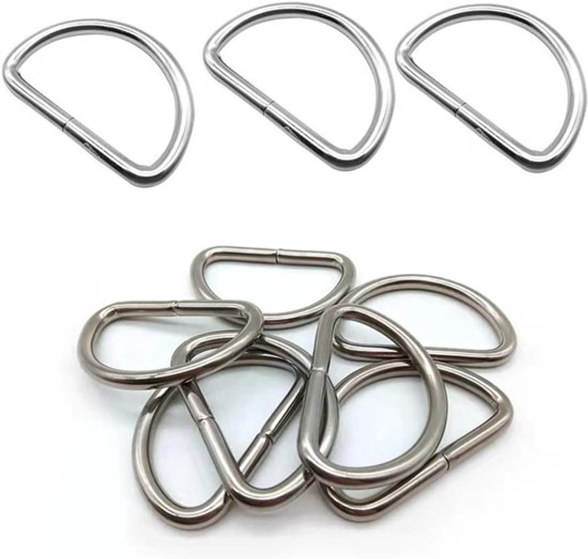 30 Stuks Metalen D-Ringen 32mm - Sterke D-Ringen voor Rugzakken, Tassen en Handgemaakte Projecten