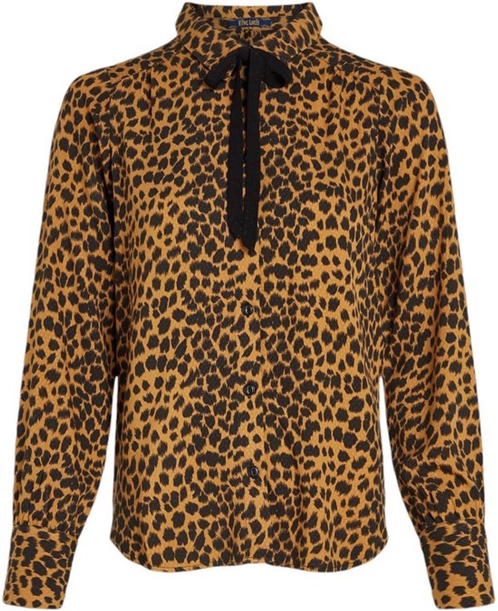 Damesblouse met lange mouwen - Getailleerde snit - Decoratieve plooien - Dierenprint - 100% Lenzing EcoVero - Hoog draagcomfort - Blouse