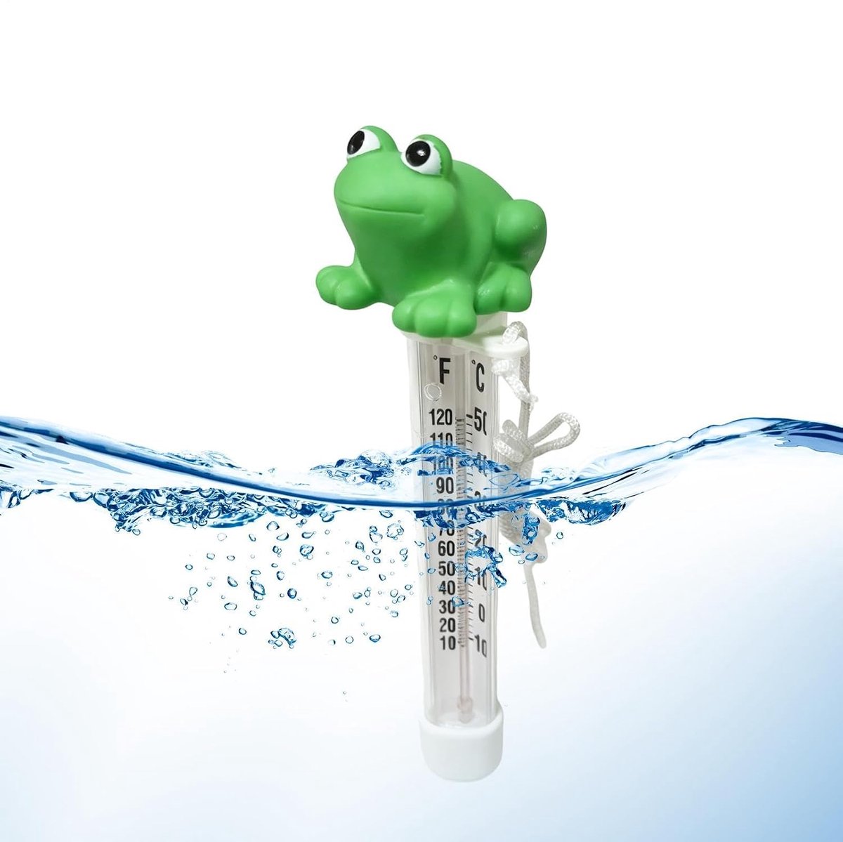 Zwembadthermometer Drijvend - kikker - Gemakkelijk Afleesbaar Precisie - 1 Stuk - Voor Buiten- en Overdekte Zwembaden Groen