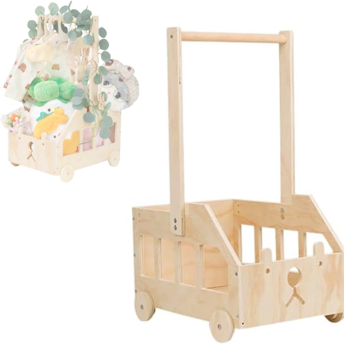Zavio® Kraammand - Geboortemand - Kraamcadeau Meisje -Lichtbruin