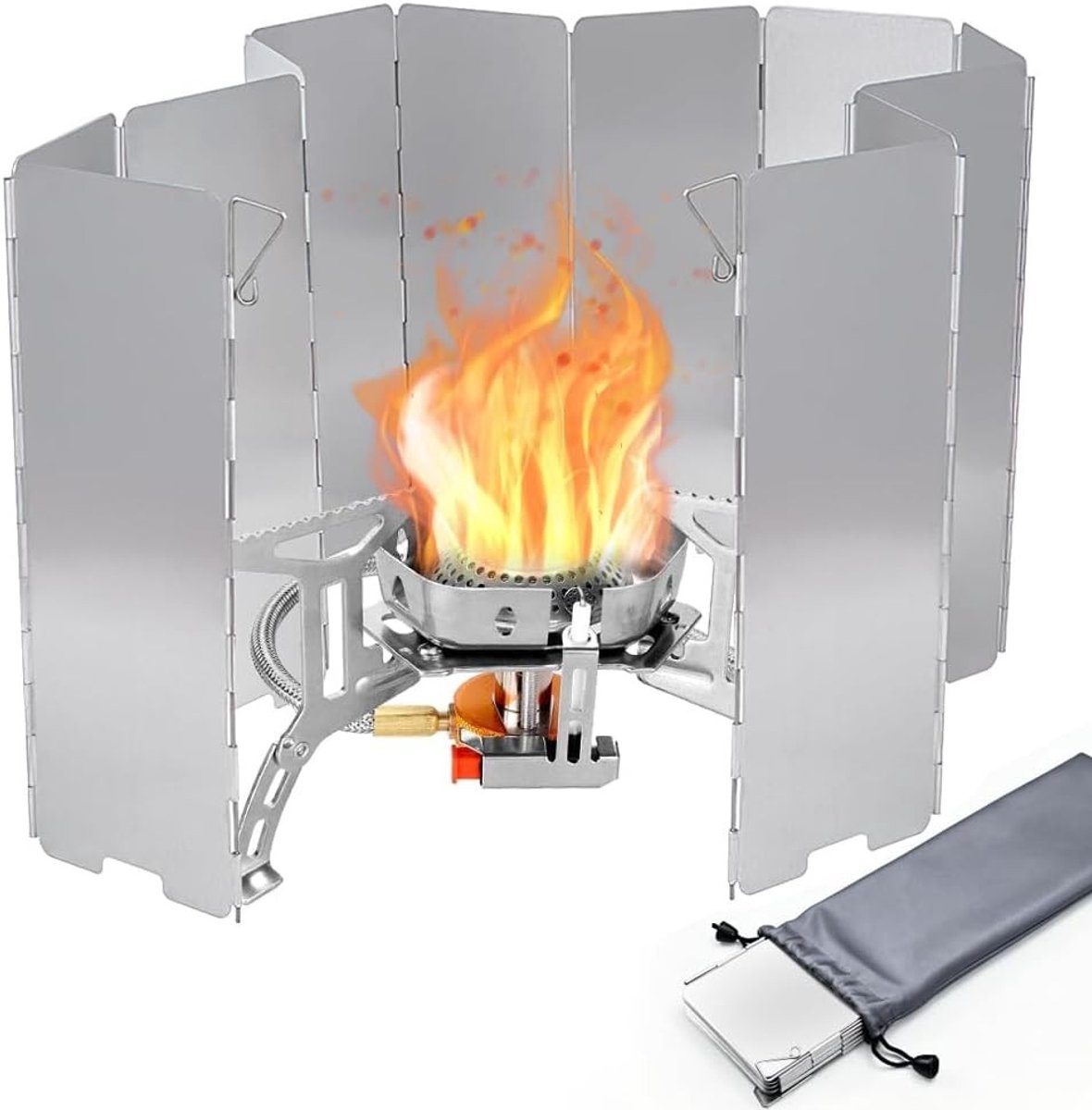 Campingkeuken - Aluminium - Opvouwbaar - Windscherm voor Gaskoker - Voor Outdoor Koken