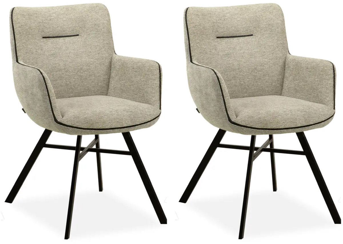 Maxfurn MX-Sofa - Stoel Maissie / Kleur: Beige - set van 2 stoelen