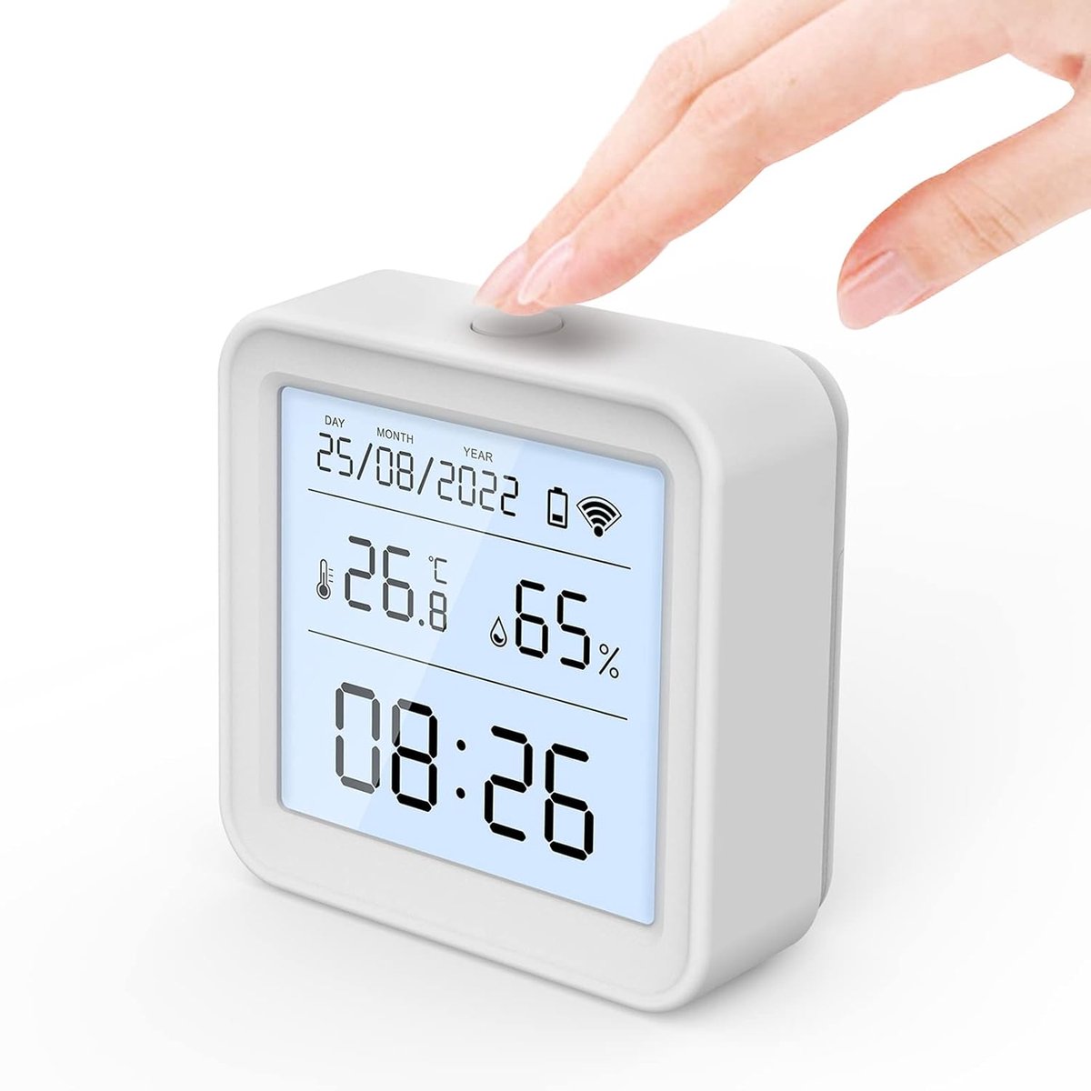 eMylo WiFi Kamerthermometer Hygrometer, TUYA Bluetooth Digitale Binnen Temperatuur Vochtigheid Sensor met Data Recording Back-light Scherm, voor Babykamers, Kassen accessoires, Garage, Kantoor