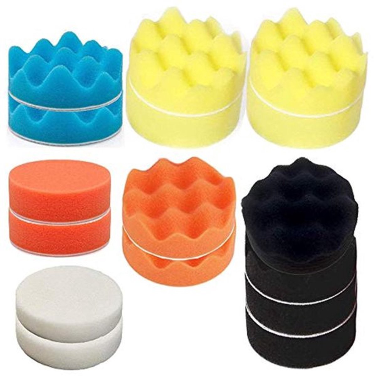 Polijstschuim Pads 125mm voor Metaalbewerking - Set van 16 Stuks voor Perfecte Glans en Afwerking