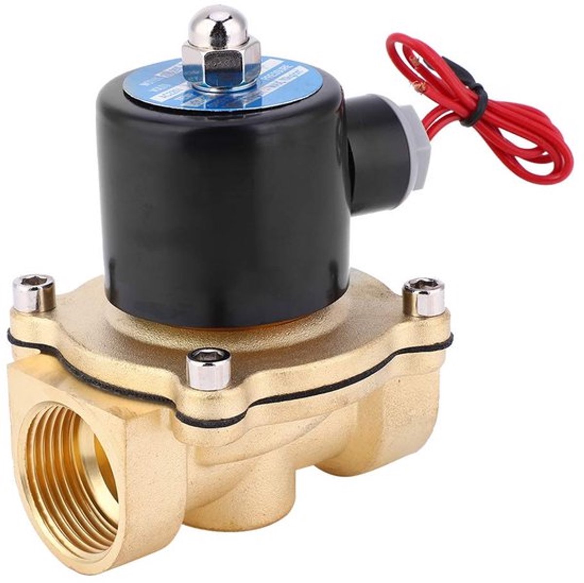 Solenoïdeventiel 2W250-25 AC220/DC24V - Normaal Gesloten - Messing - 8W Vermogen - 25mm Doorlaat - Voor Water/Olie/Lucht - Klep