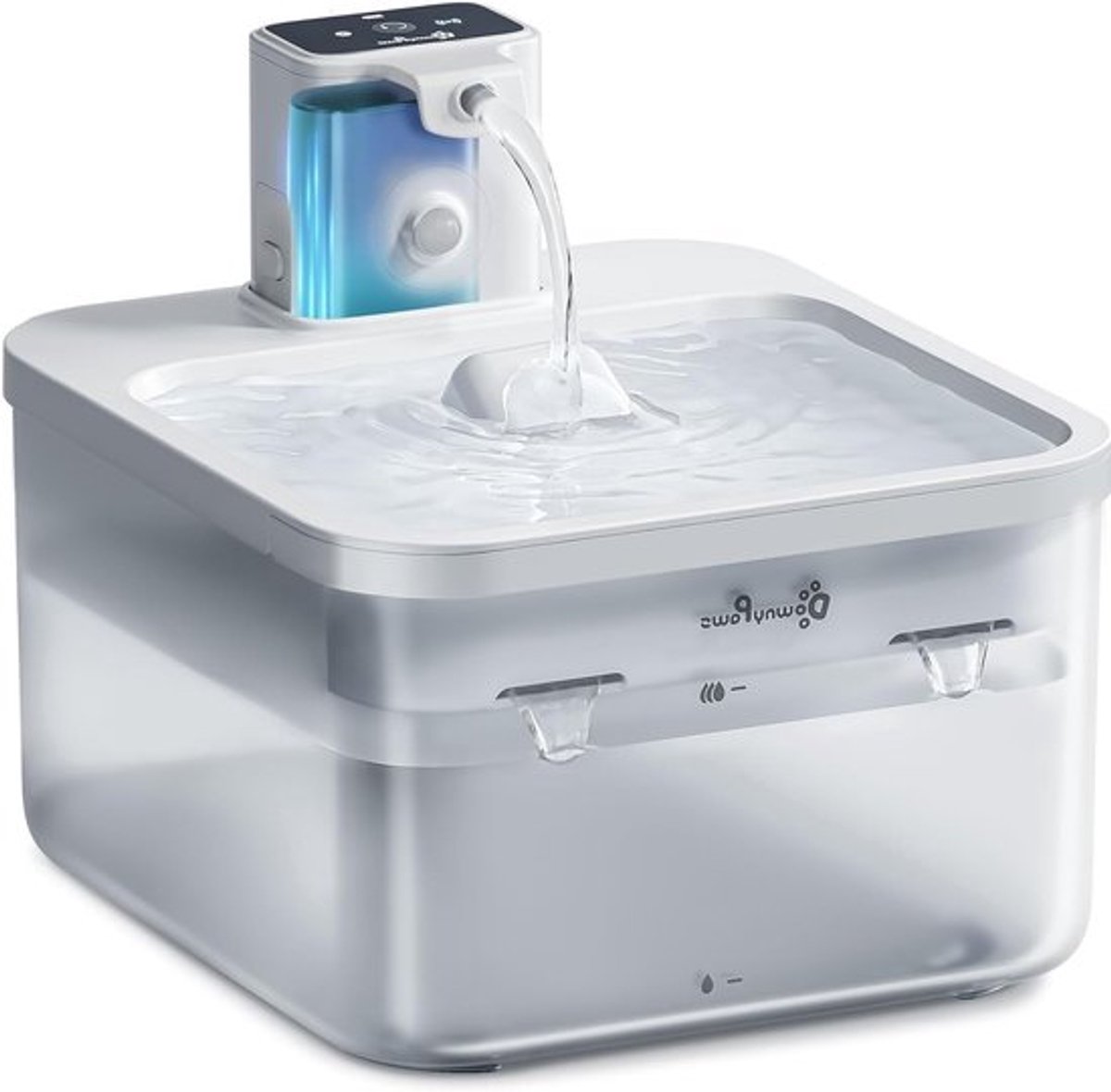 Draadloze kattenfontein met bewegingssensor, ideaal voor hydratatie en gezondheid van katten, wit