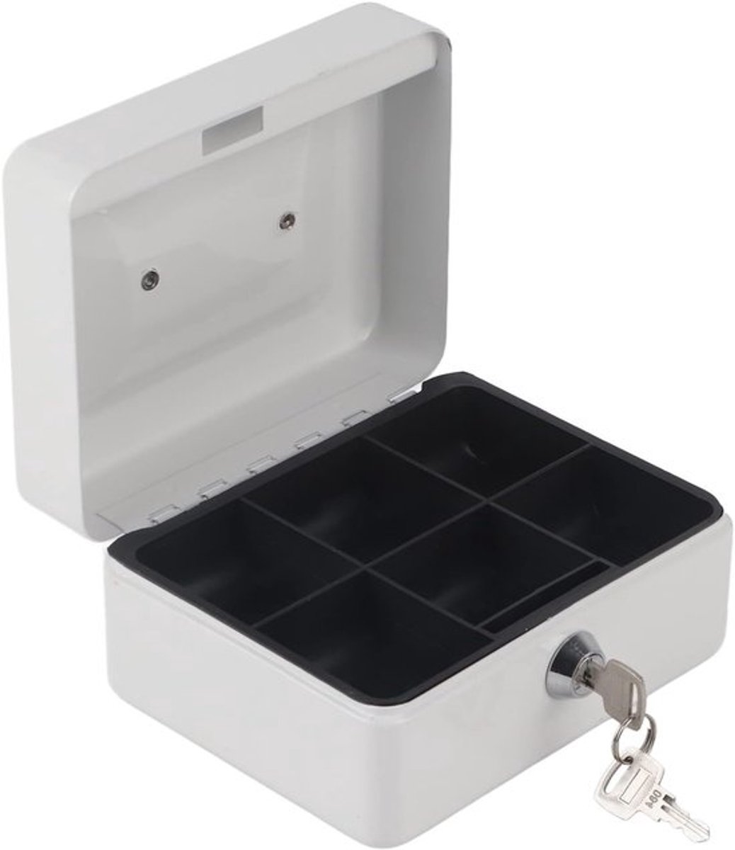 Veiligheidsregister en brand- en waterdichte box met sleutelslot, 6 vakken voor dagelijks gebruik en reizen, inclusief handvat