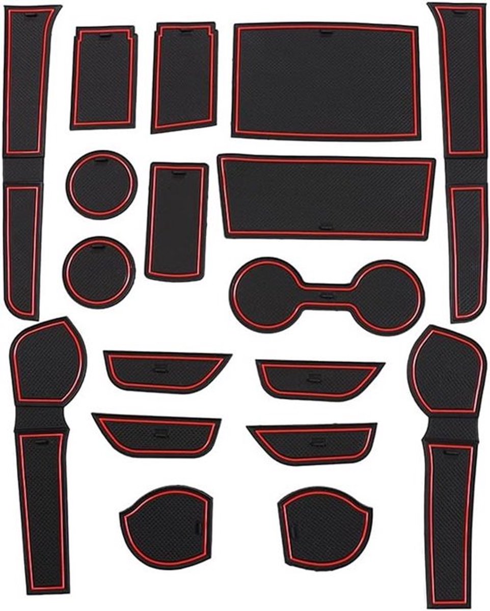 Accessoires voor Toyota Hilux/Hilux Revo 2016-2021 - Opbergdoos, Waterdichte Matten en Deurgap Pads - 18 Stuks voor Interieur en Bescherming