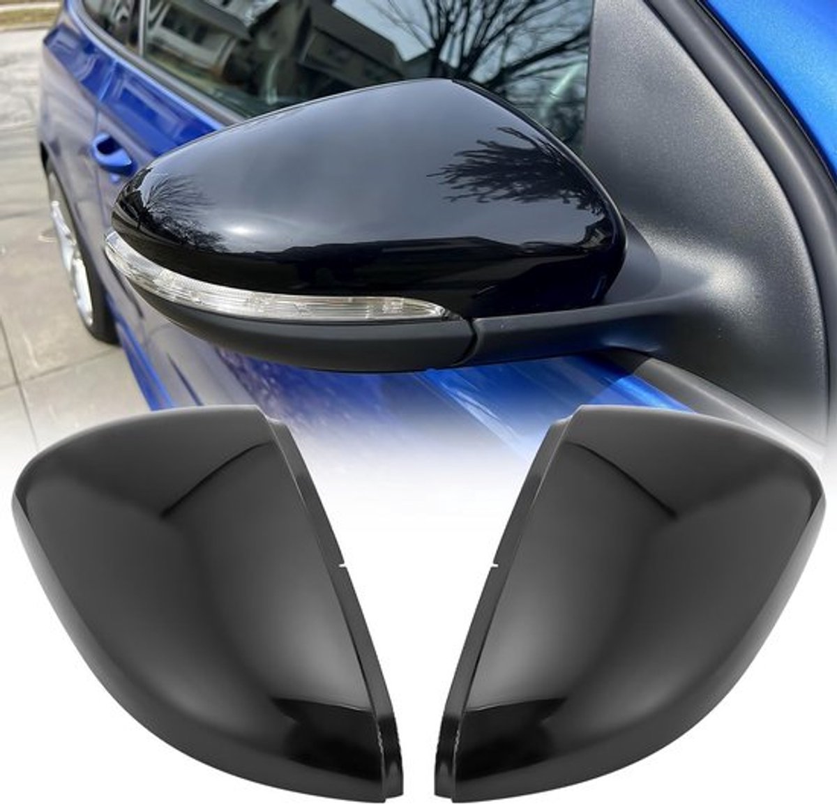 Spiegeldoppen voor VW Golf Mk6 2009-2013 in Glanzend Zwart, Bescherming en Stijl voor je Auto