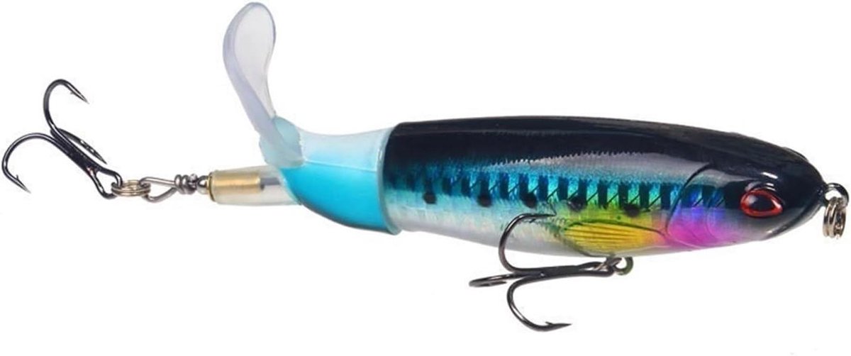 Whopper Popper Kunstaas - Vis Lokaas Plopper - Vissen Op Roofvis - Zelfafstellende Staart - 10 cm - Meerdere Kleuren