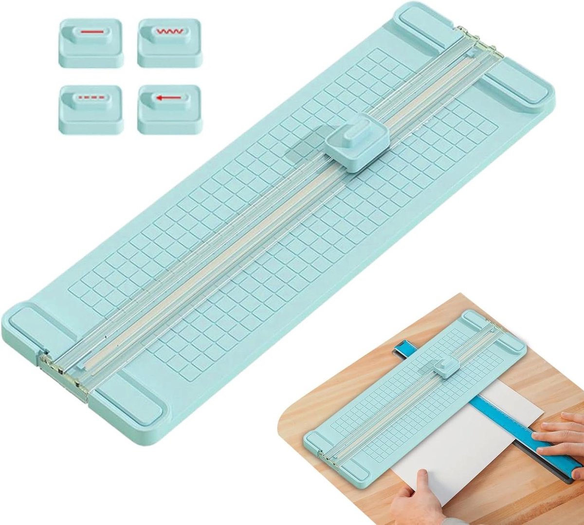 Papier Snijder - Papier Trimmer - Scrapbooken Knutselen - Bidirectionele Snijfunctie - 310 mm Snijbreedte - Blauw