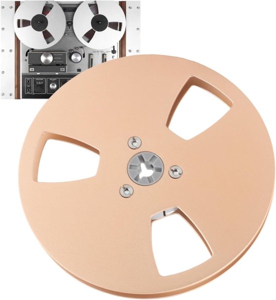 Tape Take-up Spool - Open Reel Spool - Tape Recording - Aluminum Alloy Construction - 5 Inch Diameter - Gold — afbeelding 2
