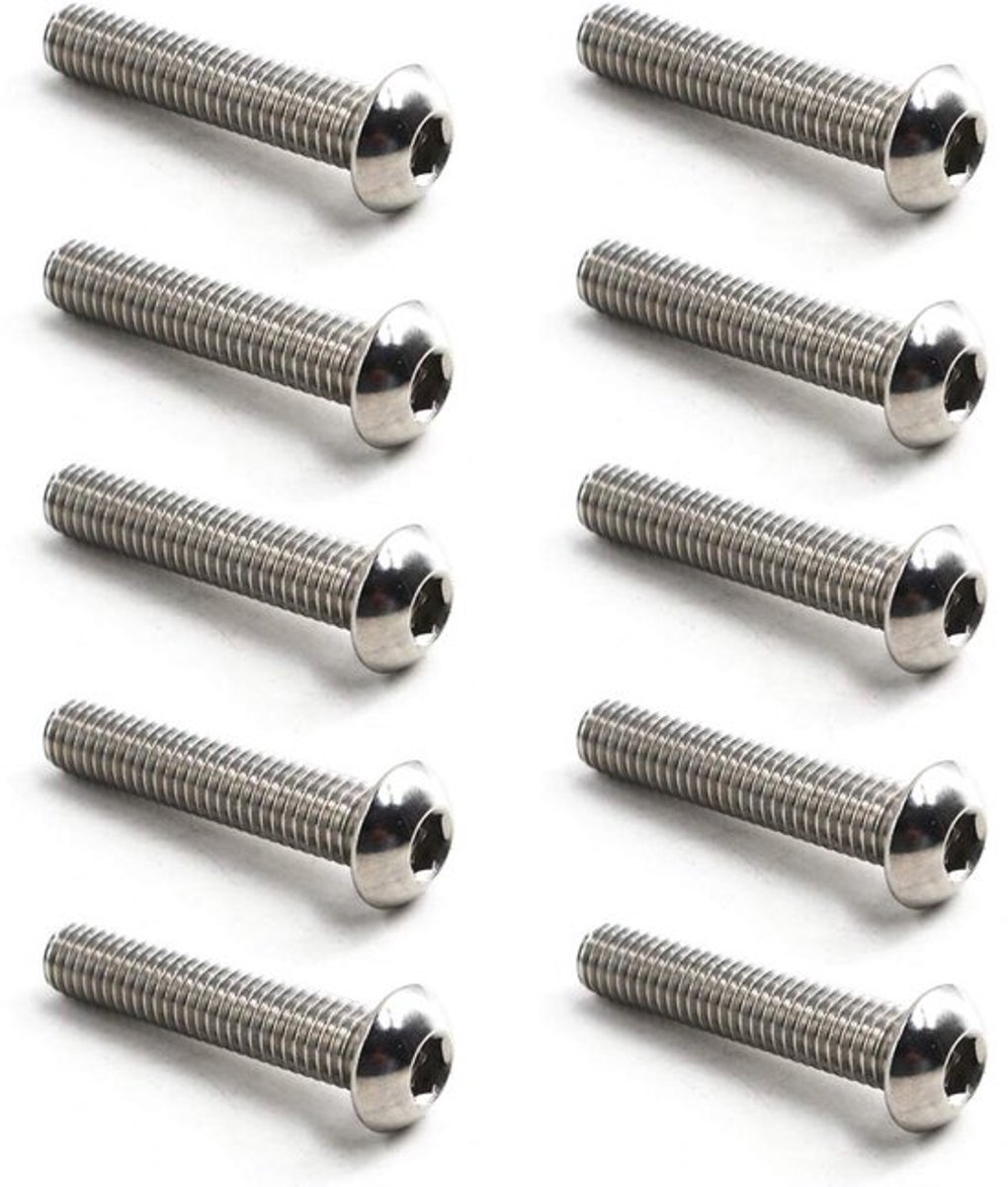 M10x45 Button Head Hex Socket Drive Schroeven van 304 RVS voor Knopkop Bevestiging - Set van 10, Duurzaam en Roestvrij