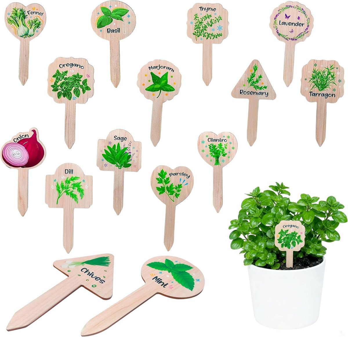 KZQ Herbruikbare Waterbestendige Plantenlabels En Tuinmarkers 15 Stuks Voor Zaailingen Kruiden Groenten In Kas En Buiten