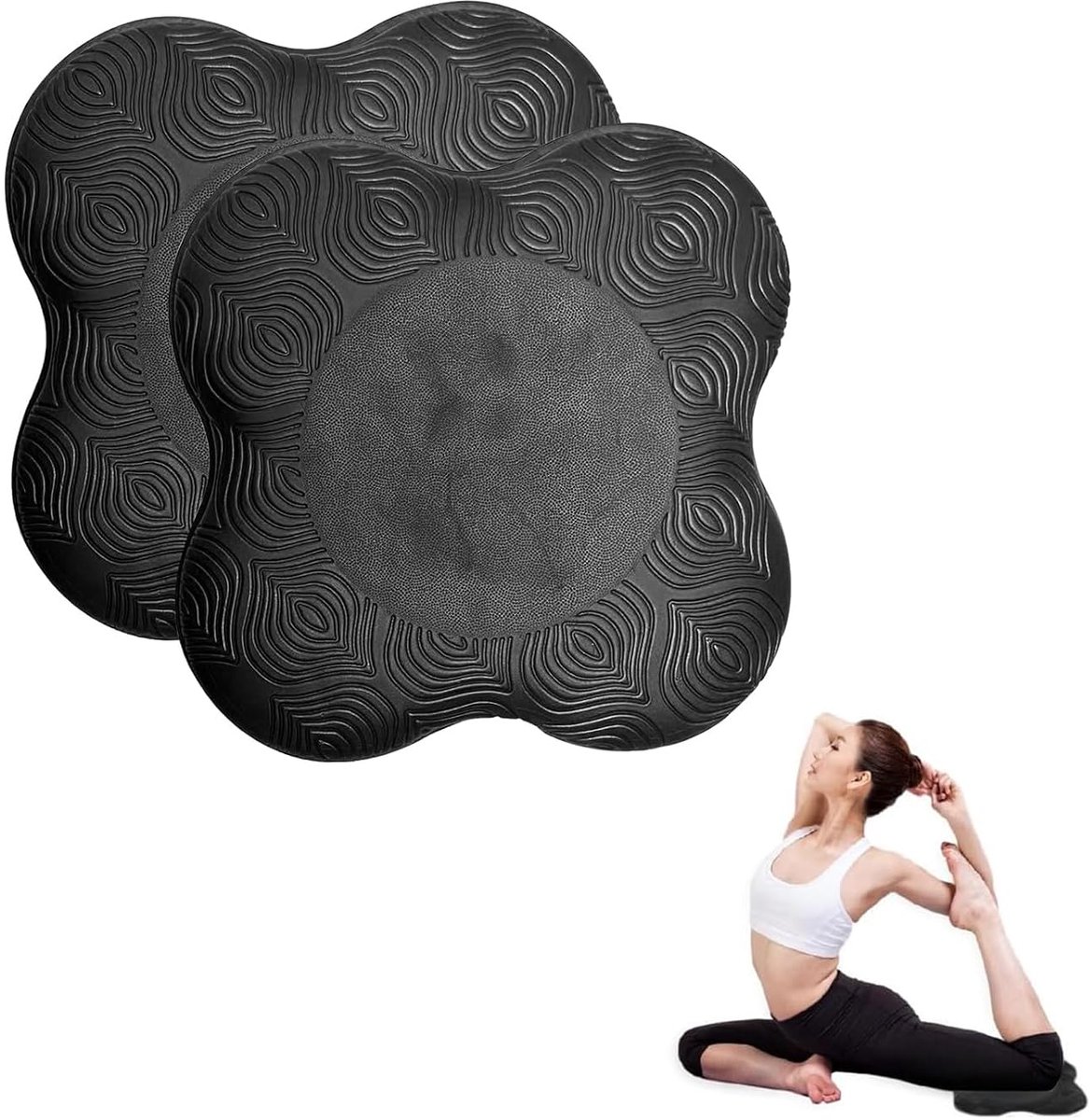 2-Piece Yoga Knee Pad Non-Slip Wear-resistant Knee Pad Elbow Wrist Yoga Accessories for Stretching Aerobics Gymnastics - ShopVlot