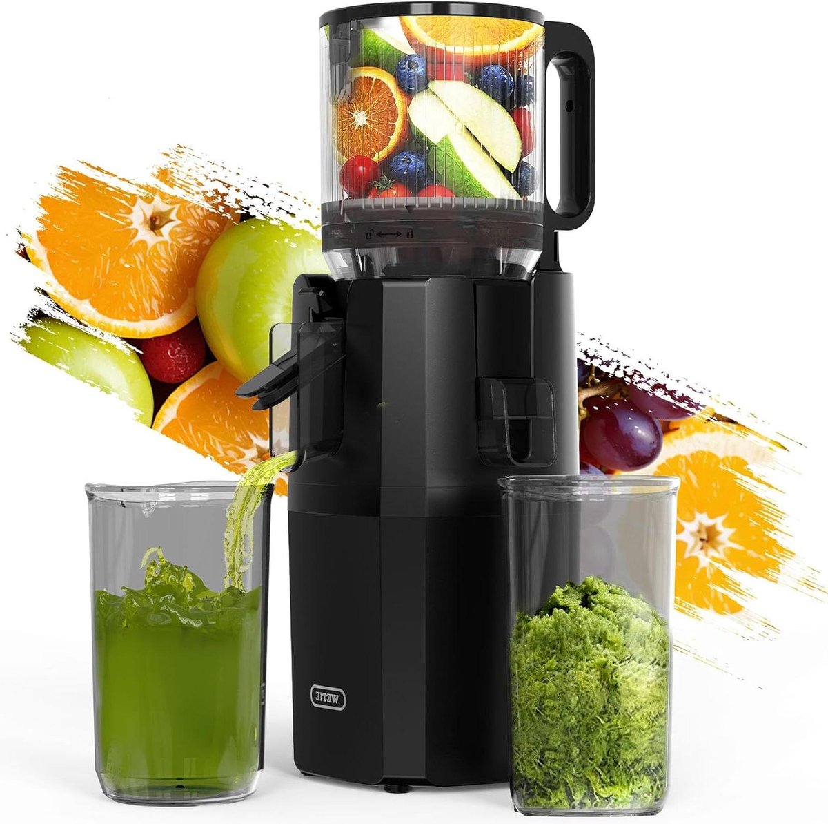 Koudperssapcentrifuge - Slowjuicer - Verse sappen maken - XXL voergoot - 1.4 Liter - Zwart