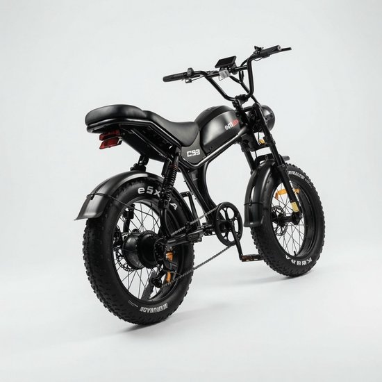 C93 Elektrische Fatbike - E-Bike - 250W Motor - 25 km/u - 20 Inch Banden - 7 Versnellingen - Zwart — afbeelding 2