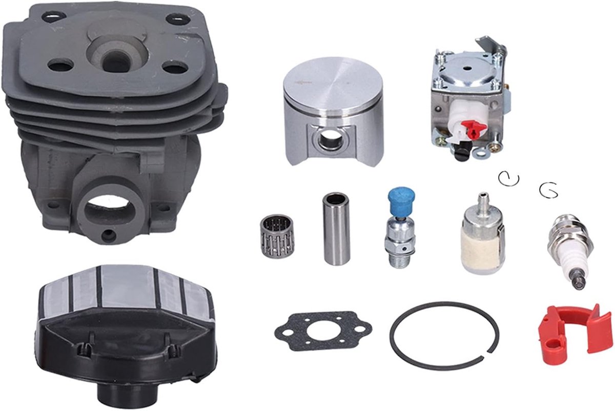 SnelShoppen - Bordstract cilinder carburateur set, hoogwaardige aluminium 47 mm, complete reparatiekit voor kettingzaag 359 357 357XP 537, motoronderd