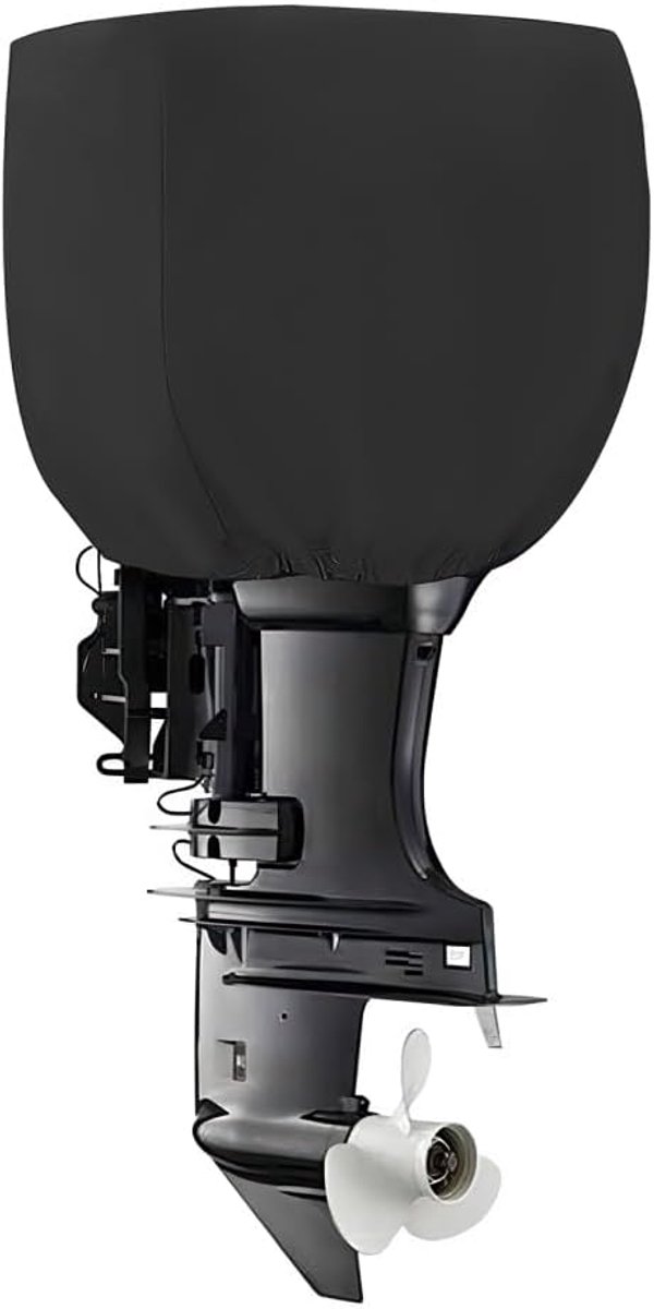 SnelShoppen - Waterdichte Buitenboordmotor Cover, Semi-wrapped Boot Motor Cover met Trekkoord Ontwerp voor 0-250 PK Motoren, 420D Oxford Stof