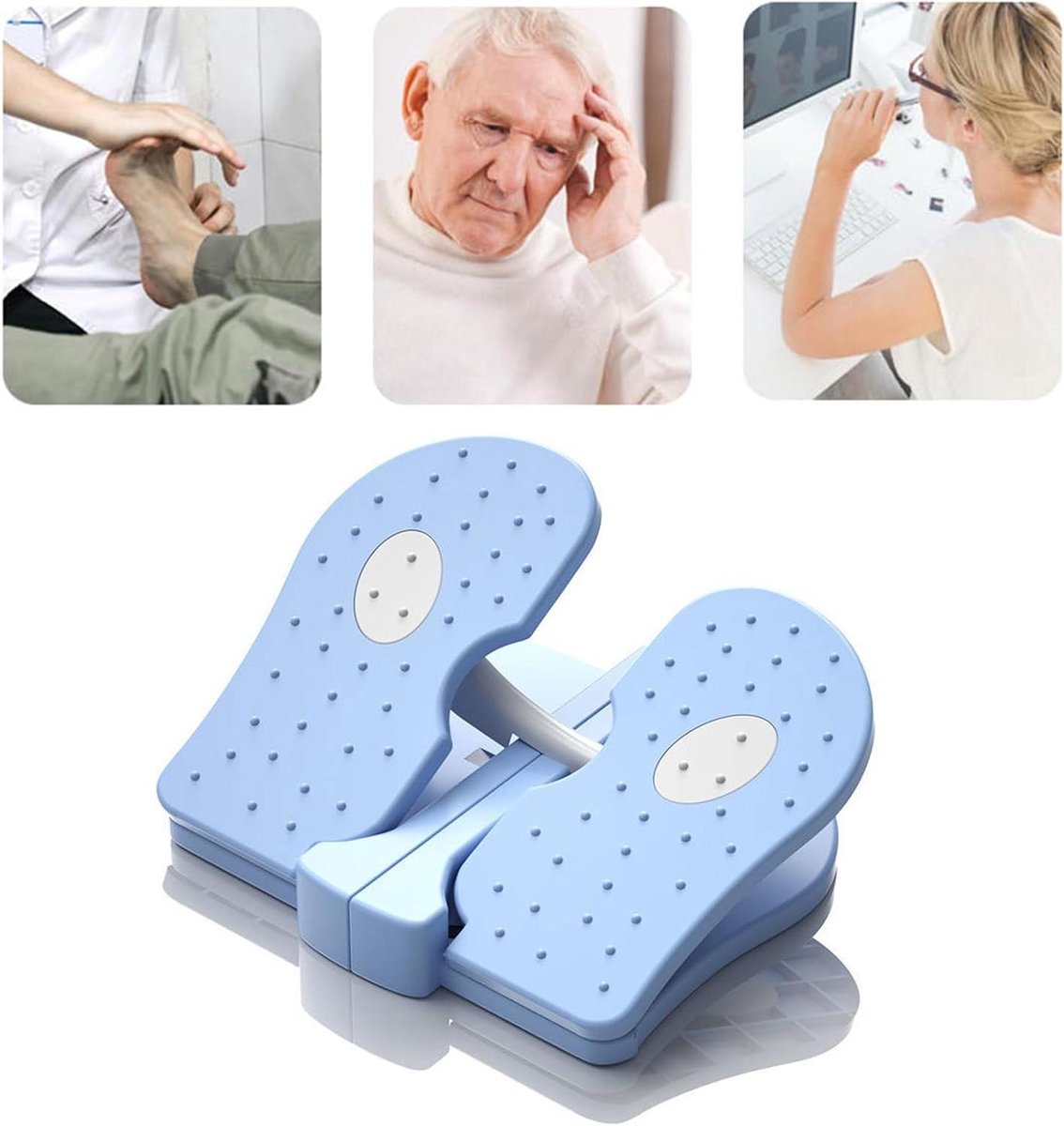 Voet Stepper Machine - Mini Stepper Trainer - Beentrainingen - Opvouwbaar en Stil - Compact Ontwerp - Lichtblauw