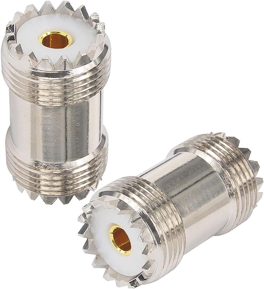 SnelShoppen - 2-pack UHF female to female SO239 coaxiale connector adapter kabel verlengkabel voor CB ham radio antenne SWR meter - 50 ohm, koper, nik