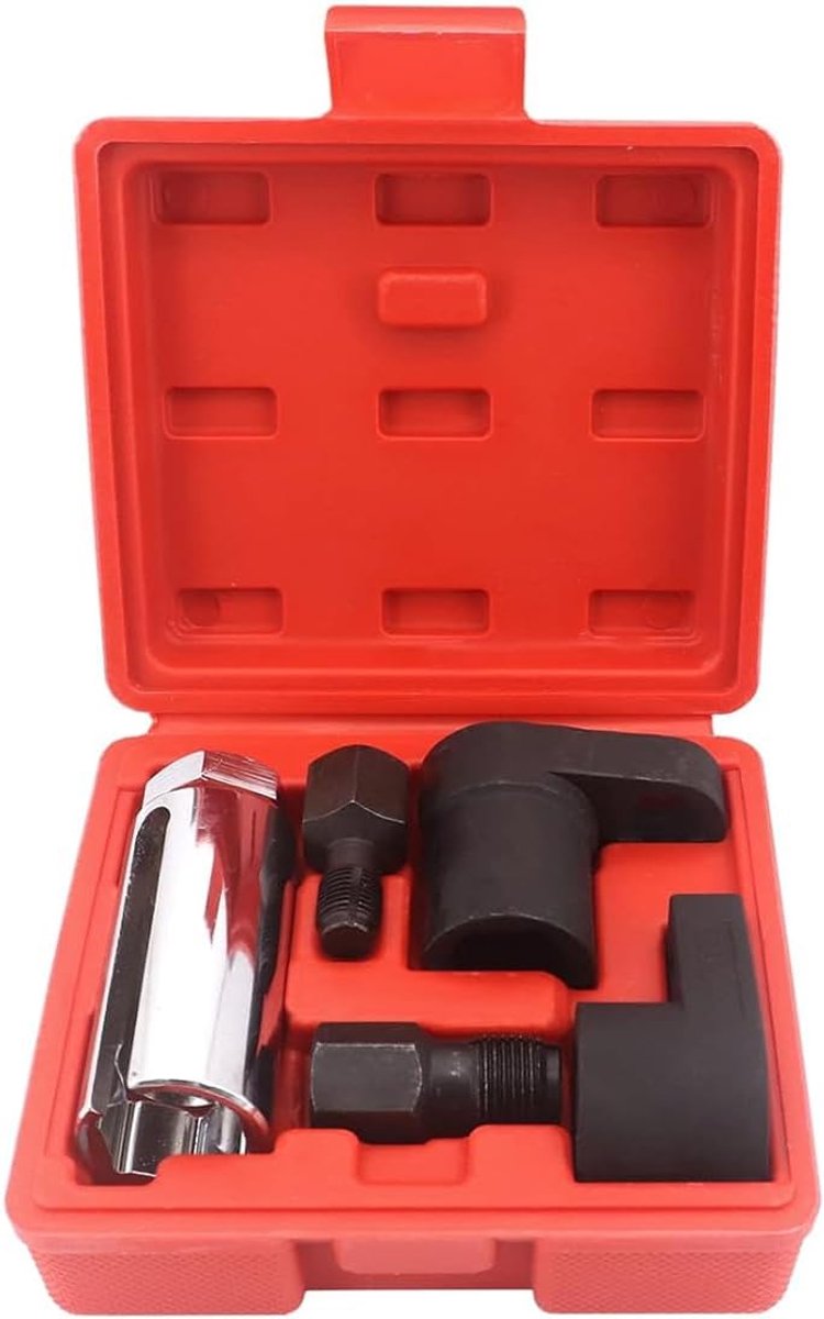 SnelShoppen - 5-delige O2 Sensor Steeksleutel Set - Professionele Auto Reparatie Gereedschap voor Onderhoud van Voertuigen - Inclusief Draadrouter en