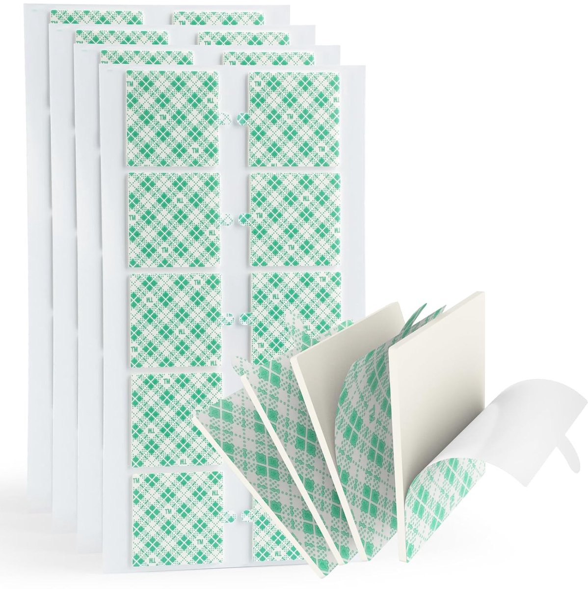 SnelShoppen - 3M Dubbelzijdige Tape, 40 Stuks, Wit, 3 cm × 3 cm × 0.3 cm, Urethane Schuim, Hechtpads voor Muren, Auto, Thuis, Kantoor
