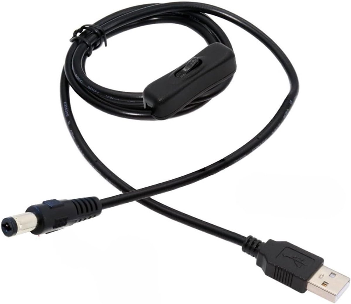 chenyang USB Power Switch Extension Cable USB 2.0 Male to DC 5.5x2.1mm Male with On/Off Switch Button DC 5V Power - ShopVlot
