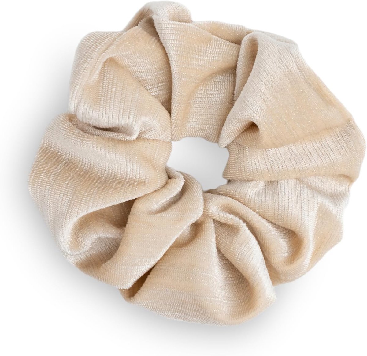 SnelShoppen - Scrunchie Haarelastiek Velvet Groot Dikker Comfortabel Shiny Haarband voor Vrouwen Lang Haar Beige