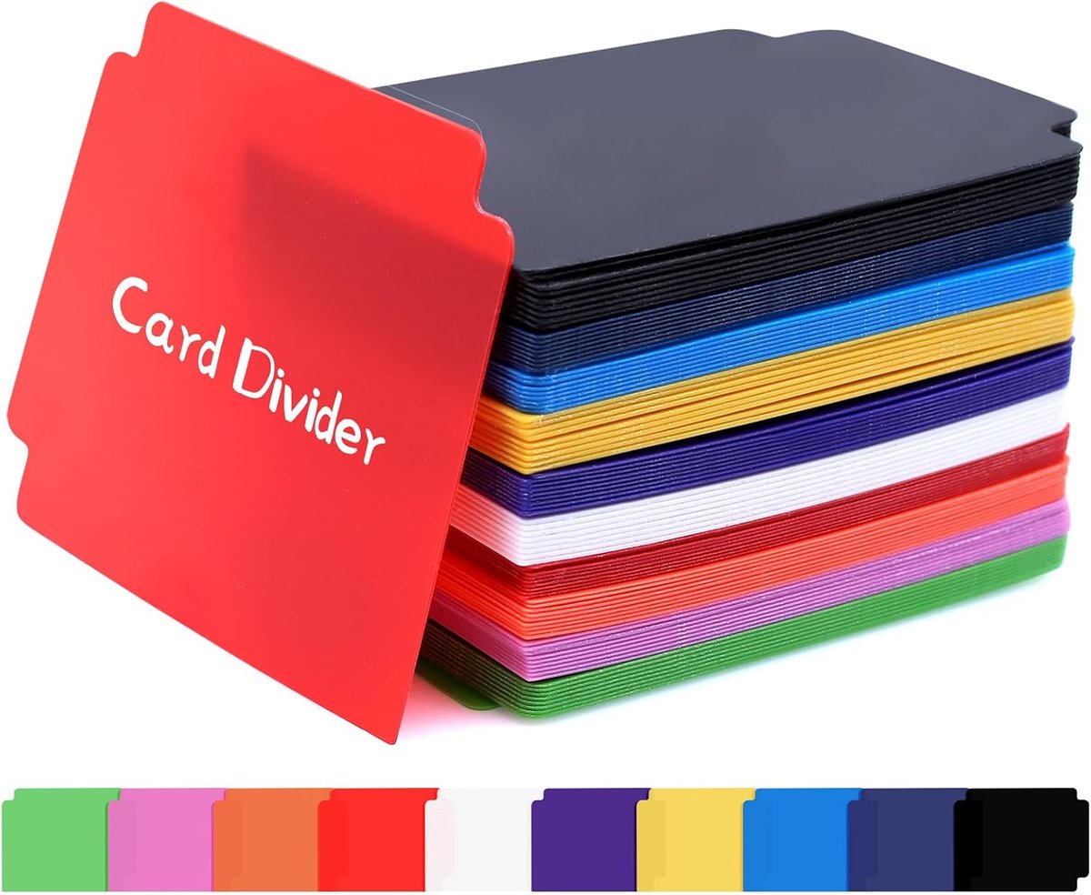 SnelShoppen - 100 Multikleur Plastic Kaartverdeler 95 x 70mm voor Spellen, Sport, Anime en Ruilkaarten Opslag