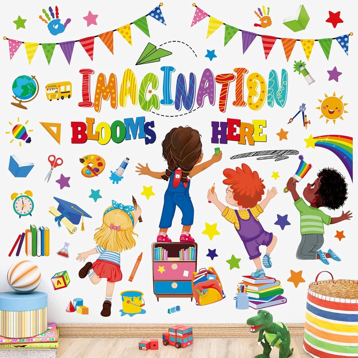 Wandstickers kinderen - Inspirerende citaten - Peelen en plakken - Stimuleert verbeelding - ShopVlot
