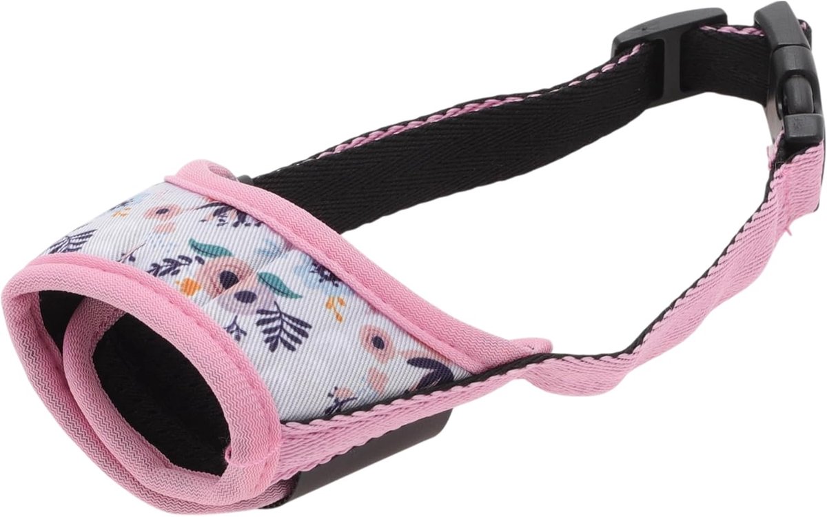 SnelShoppen - Zachte Hondenmuil, Ademend Muil voor Honden, Voorkomt Bijten en Kauwen, Verstelbare Leash voor Kleine, Middelgrote, Grote Honden, S, Roz