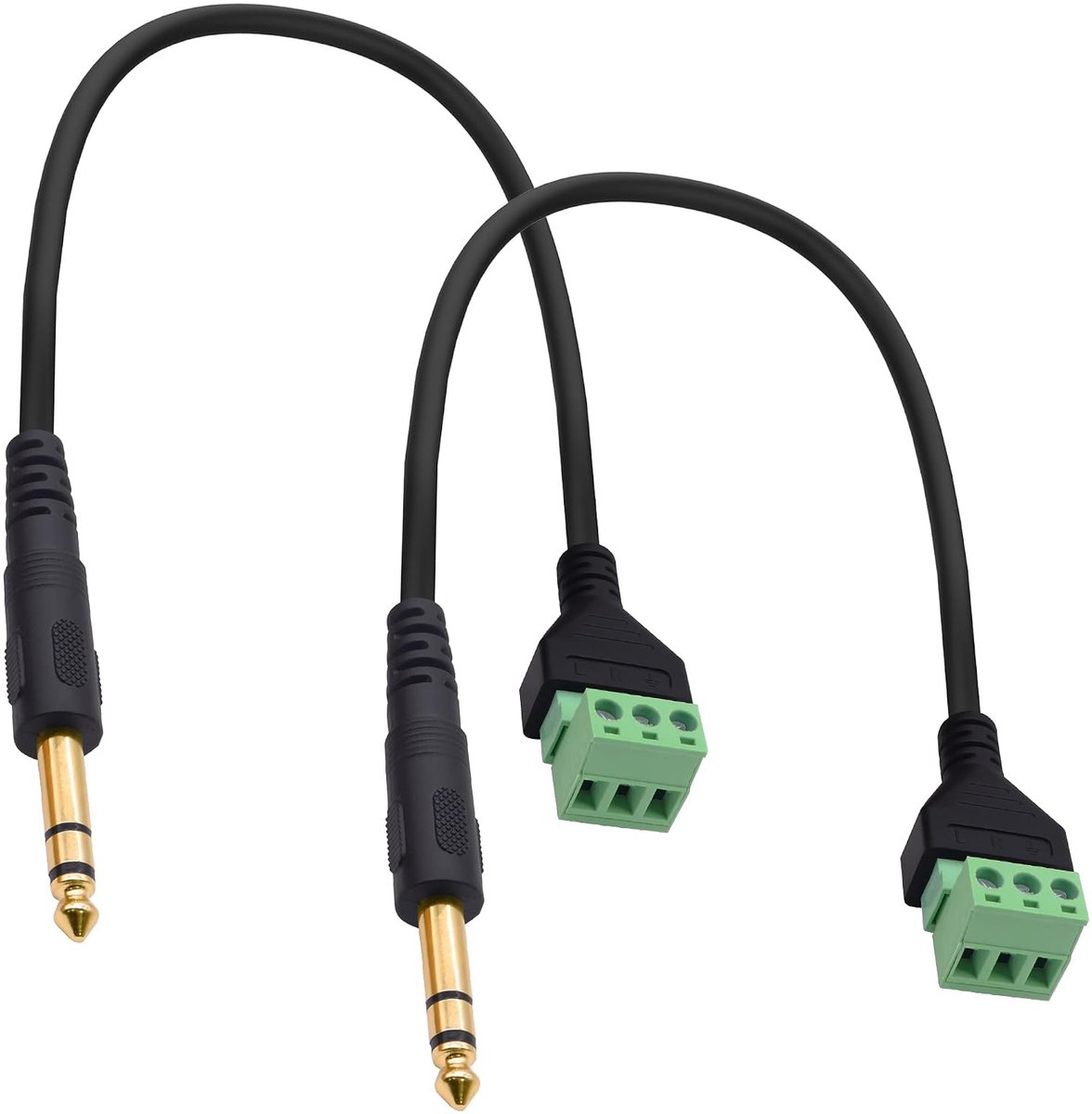 6.35mm TRS screw clamp cable 6.35mm 1/4" stereo plug to 3pin screw clamp cable adapter cable microphone replacement - ShopVlot