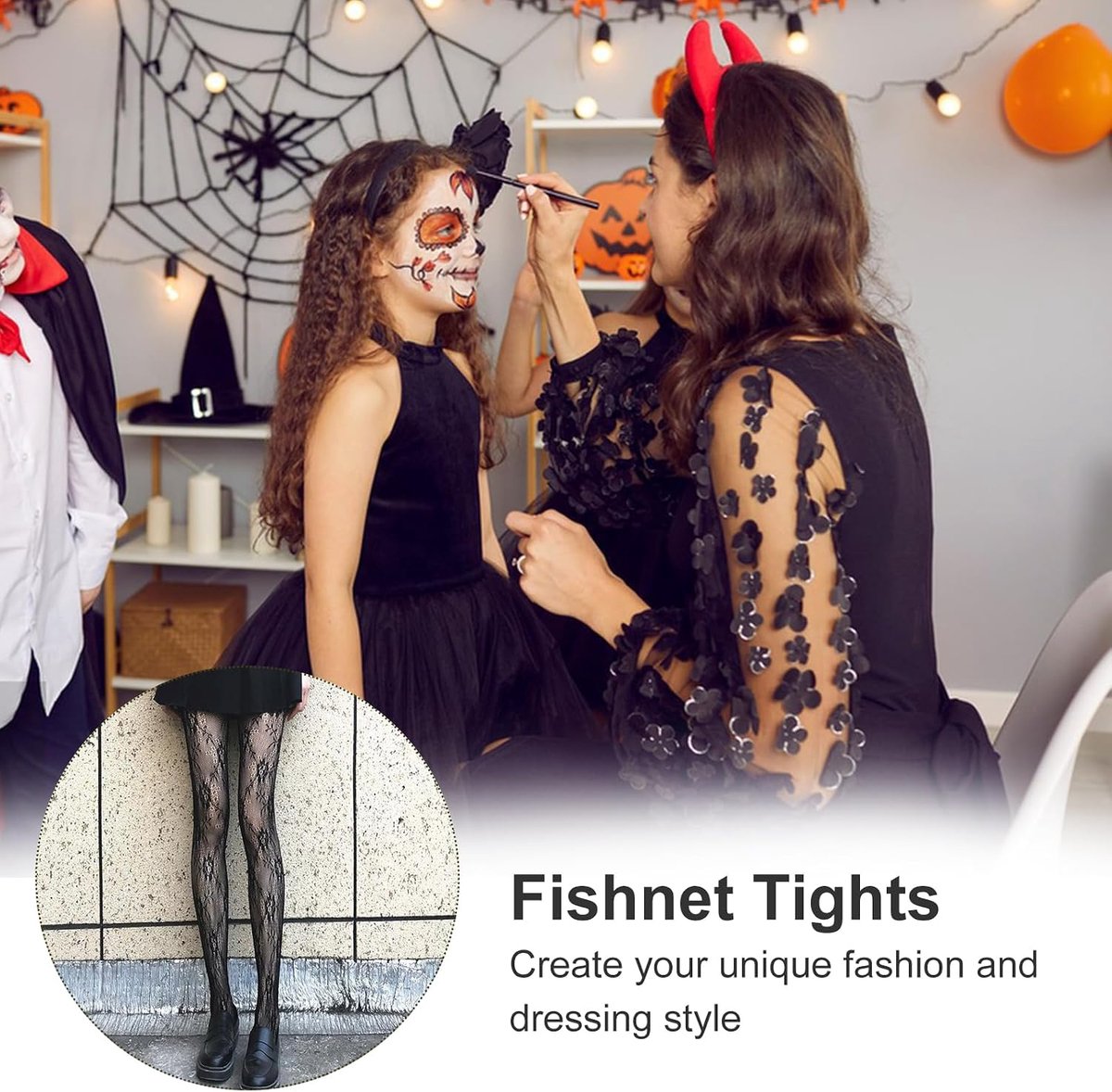 SnelShoppen - Zwarte Cerioll Mesh Tights, Patroon Fishnet, One Size, Super Rekbaar Nylon, Ideaal voor Feestjes en Avondjes Uit