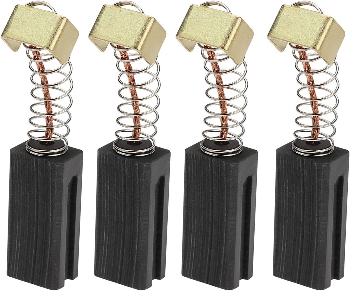 SnelShoppen - 4 Stuks Groef Carbon Penseel Compatibel met Aldi en Einhell 17mmx8mmx6mm Vervangende Motorborstel Zwart voor Elektrisch Gereedschap