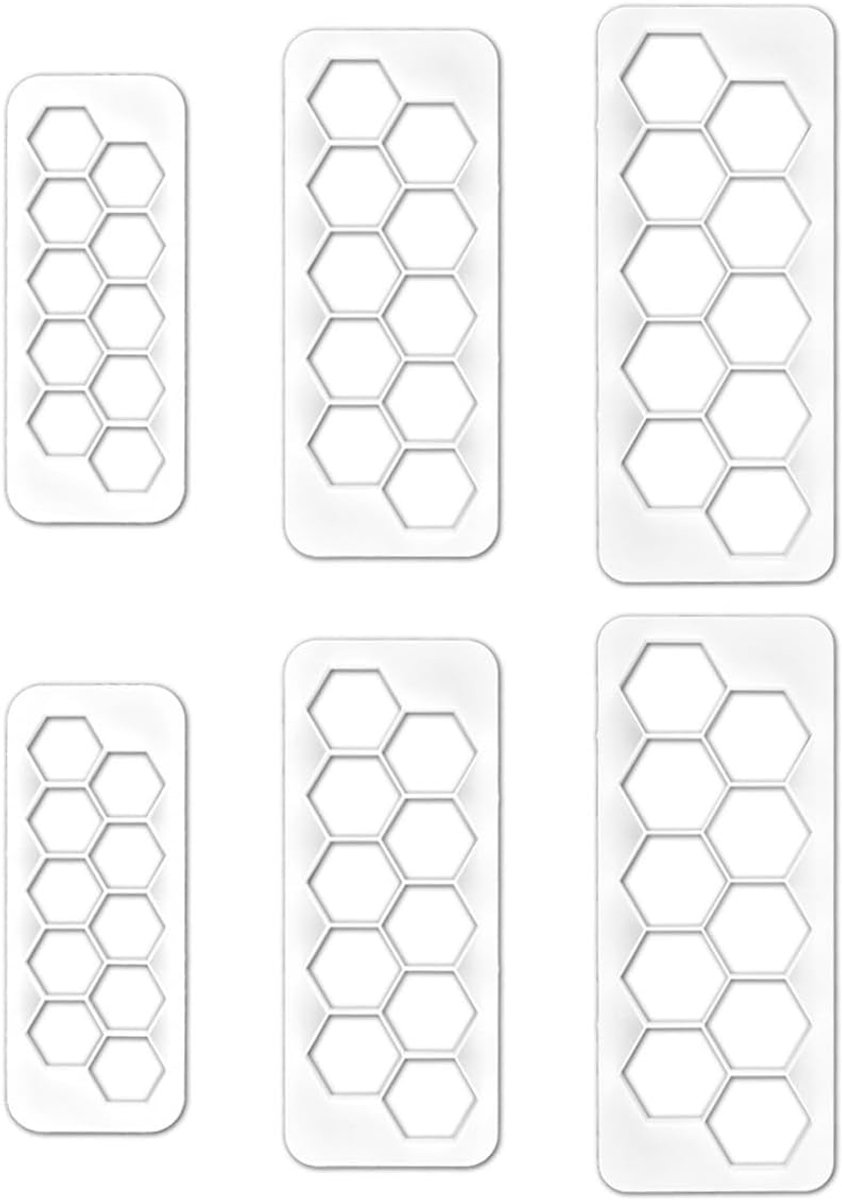 SnelShoppen - Hexagon Cookie Set 6PCS Voetbal Koekjesvormen Herbruikbaar Temperatuurbestendig Voor Taartdecoraties Feestelijke Gelegenheden