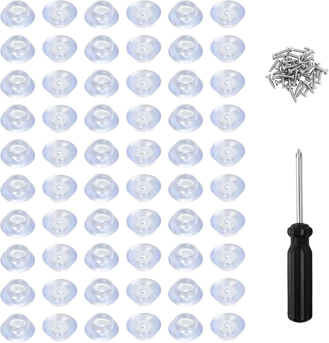 Anti-Rust Rubber Feet for Cutting Board - 60pcs Anti-Slip Transparent Rubber Cutting Board Feet Feet Screwable for - ShopVlot