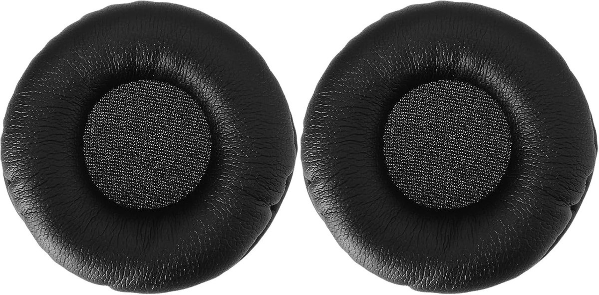 SnelShoppen - Paar 50mm Vervangende Hoofdtelefoon Oorkussens PU Leer Geschikt voor Jabra Pro 9400 9450 9460 9470 Hoofdtelefoons Zwart