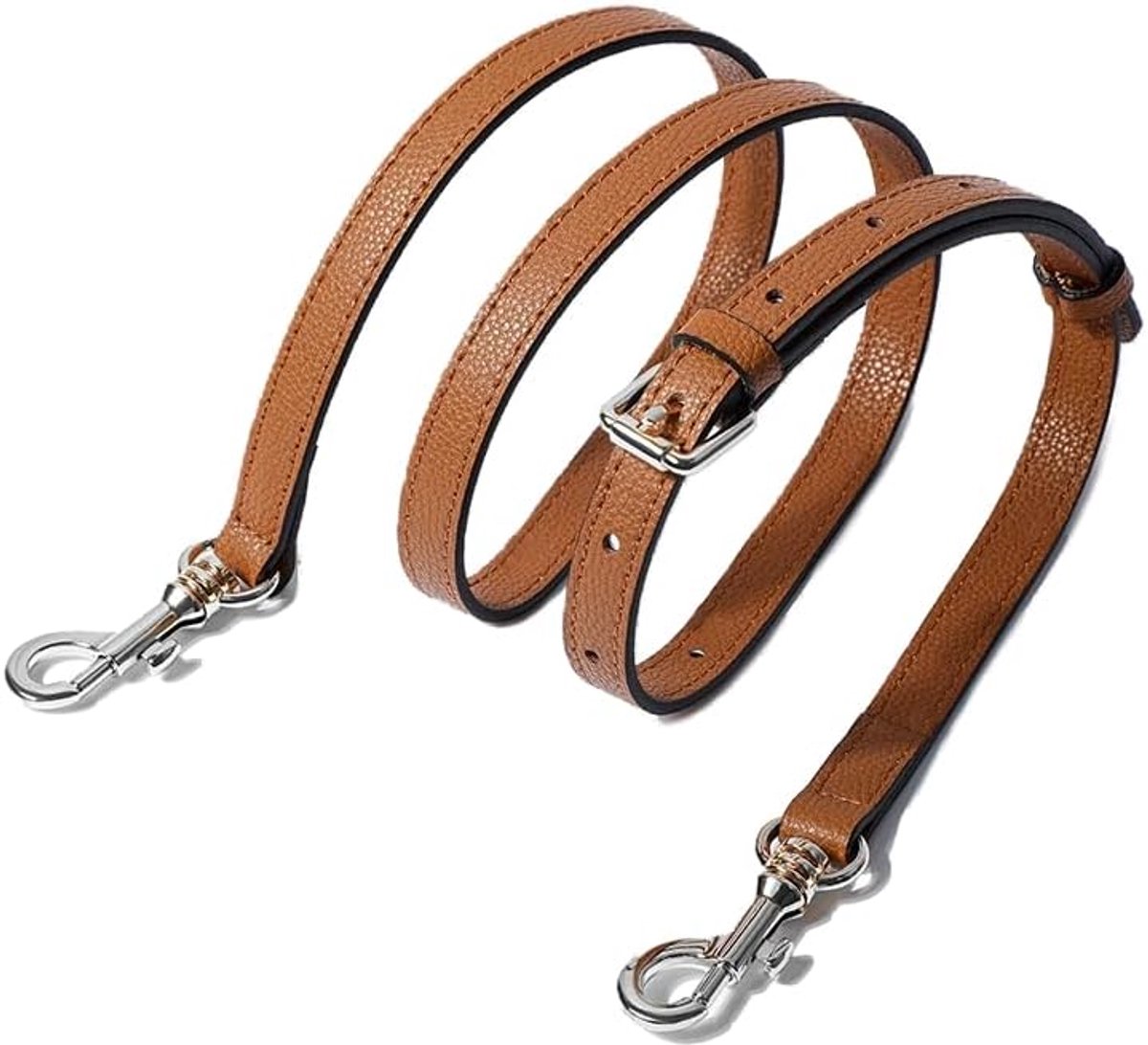 SnelShoppen - Leren Schouderriem, Verstelbare Tasriem voor Handtassen - 2.5cm Breed, 110-130cm, Duurzaam en Multifunctioneel in Bruin voor Dames