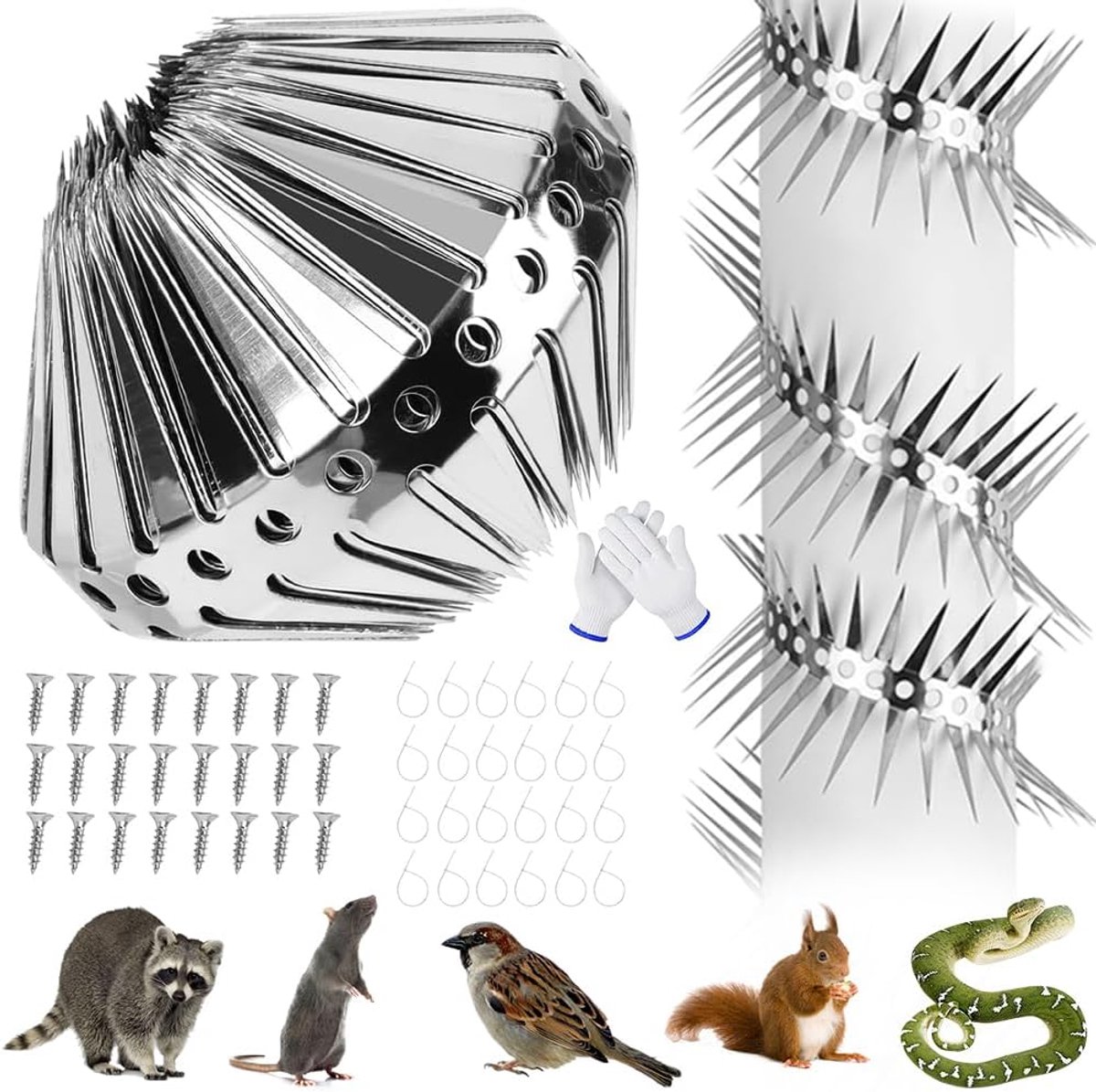 Mineup Sable Guard 300 cm Cat Climbing Protection for Fall Pipes, Stainless Steel Raccoon Protection for Home, Gutters - ShopVlot