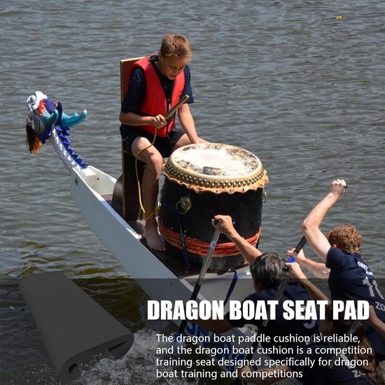 Boot Zitkussen - Comfort Kussen - Watersport Training - Schokdempend U-ontwerp - 32 x 15 cm - Zwart — afbeelding 2